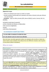 La calculatrice  - Décrochage scolaire : 6ème, 7ème, 8ème Harmos - PDF à imprimer