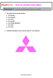 Axes de symétrie des figures usuelles - Révisions - Exercices avec correction : 8ème Harmos - PDF à imprimer