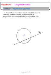 Propriétés de la symétrie - Révisions - Exercices avec correction sur la symétrie axiale : 8ème Harmos - PDF à imprimer