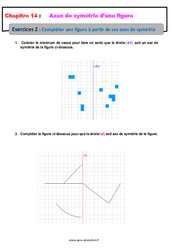 Compléter une figure à partir de ses axes de symétrie - Révisions - Exercices avec correction : 8ème Harmos - PDF à imprimer