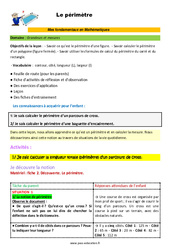 Le périmètre  - Décrochage scolaire : 6ème, 7ème, 8ème Harmos - PDF à imprimer