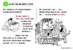 La danse du dimanche - Lecture compréhension - Histoire illustrée - Niveau 2 : 3eme Harmos - PDF à imprimer