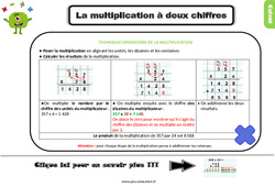 La technique opératoire de la multiplication à 2 chiffres - Cours, Leçon : 5ème Harmos - PDF gratuit à imprimer