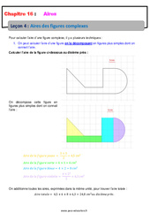 Aires des figures complexes - Cours : 8ème Harmos - PDF à imprimer
