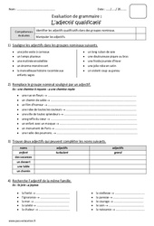 Adjectif qualificatif - Bilan : 7ème Harmos - PDF à imprimer