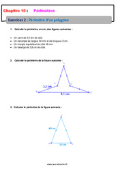 Périmètre d’un polygone - Révisions - Exercices avec correction : 8ème Harmos - PDF à imprimer