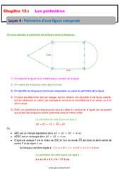 Périmètre des figures composées - Cours : 8ème Harmos - PDF à imprimer