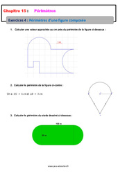 Périmètre des figures composées - Révisions - Exercices avec correction : 8ème Harmos - PDF à imprimer