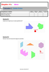 Unités d'aire - Examen Evaluation avec la correction : 8ème Harmos - PDF à imprimer