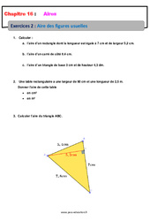 Aire des figures usuelles - Révisions - Exercices avec correction : 8ème Harmos - PDF à imprimer