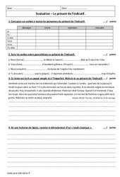 Présent de l’indicatif - Examen Evaluation : 9eme Harmos - PDF à imprimer