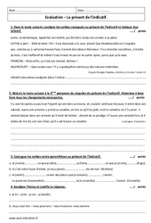 Présent - Examen Contrôle  : 9eme Harmos - PDF à imprimer