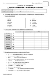 Forme pronominale - Verbes pronominaux  - Bilan  : 7ème Harmos - PDF à imprimer