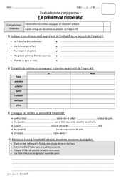 Présent de l'impératif - Bilan avec le corrigé : 7ème Harmos - PDF à imprimer