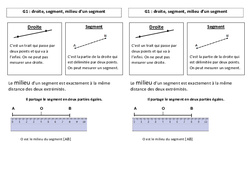 Droite, segment, milieu d'un segment - Cours, Leçon : 5ème Harmos - PDF gratuit à imprimer