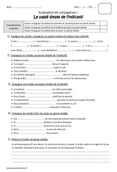 Passé simple - Bilan avec le corrigé : 7ème Harmos - PDF à imprimer