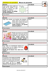 Mesure du périmètre  - Problèmes et vie quotidienne : 6ème, 7ème, 8ème Harmos - PDF à imprimer