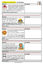 Les fractions  - Problèmes et vie quotidienne : 6ème, 7ème, 8ème Harmos - PDF à imprimer