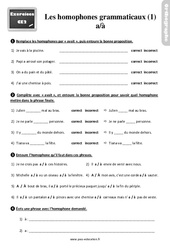 Les homophones grammaticaux a / à - Exercices, révisions : 5ème Harmos - PDF à imprimer