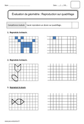 Reproduction sur quadrillage - Bilan : 4ème Harmos - PDF à imprimer