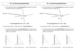 Droites perpendiculaires - Cours, Leçon : 5ème Harmos - PDF gratuit à imprimer