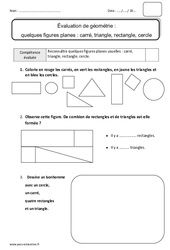 Carré, triangle, rectangle, cercle - Bilan sur les figures planes : 4ème Harmos - PDF à imprimer