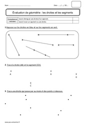 Droites - Segments - Bilan  : 4ème Harmos - PDF à imprimer