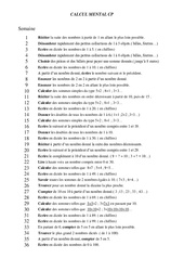 Progression - Calcul mental : 3eme Harmos - PDF à imprimer