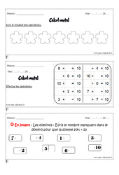 Calcul mental - Exercices et bilan - Semaine 25 à 28 : 3eme Harmos - PDF à imprimer