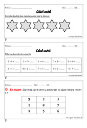 Calcul mental - Exercices et bilan - Semaine 21 à 24 : 3eme Harmos - PDF à imprimer