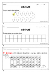 Calcul mental - Exercices et bilan - Semaine 17 à 20 : 3eme Harmos - PDF à imprimer