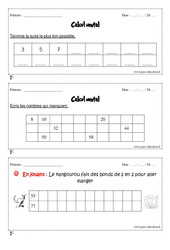 Calcul mental - Exercices et bilan - Semaine 9 à 12 : 3eme Harmos - PDF à imprimer