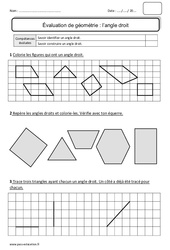 Angle droit - Bilan  : 4ème Harmos - PDF à imprimer