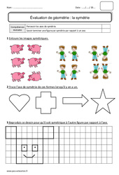 Symétrie - Bilan : 4ème Harmos - PDF à imprimer