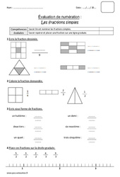 Fractions simples - Bilan  : 6ème Harmos - PDF à imprimer