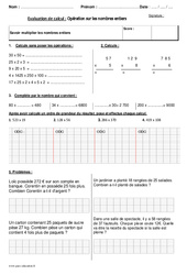 Multiplier les nombres entiers - Bilan  : 7ème Harmos - PDF à imprimer