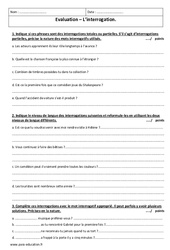 Interrogation - Examen Contrôle avec le corrigé : 9eme Harmos - PDF à imprimer