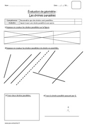 Droites parallèles - Bilan : 6ème Harmos - PDF à imprimer