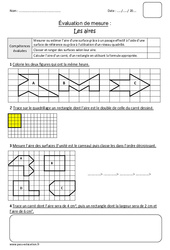 Aires - Surface - Bilan  : 6ème Harmos - PDF à imprimer