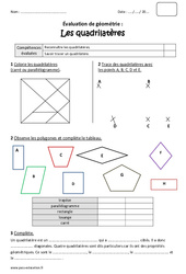 Quadrilatères - Bilan : 6ème Harmos - PDF à imprimer