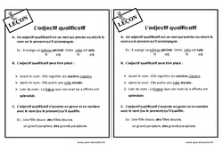 Adjectif qualificatif - Cours, Leçon : 6ème Harmos - PDF à imprimer