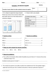 Mesures de capacité - Bilan : 7ème Harmos - PDF à imprimer