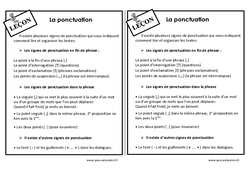 Ponctuation - Cours, Leçon : 6ème Harmos - PDF gratuit à imprimer