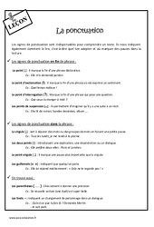 Ponctuation - Cours, Leçon : 7ème Harmos - PDF gratuit à imprimer