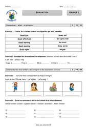 Programmation Annuelle + Evaluations (Période 1 à Période 5) - Anglais - Progressions - Doggy , Foxy - My English Pass : 4ème Harmos - PDF à imprimer