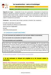 La soustraction - sens et technique  - Décrochage scolaire : 6ème, 7ème, 8ème Harmos - PDF à imprimer