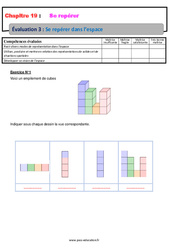 Se repérer dans l'espace - Examen Evaluation avec la correction : 8ème Harmos - PDF à imprimer