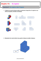 Se repérer dans l'espace - Révisions - Exercices avec correction : 8ème Harmos - PDF à imprimer