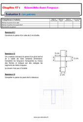 Les patrons - Géométrie dans l’espace - Examen Evaluation avec la correction : 8ème Harmos - PDF à imprimer