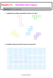 Les patrons - Géométrie dans l’espace - Révisions - Exercices avec correction : 8ème Harmos - PDF à imprimer
